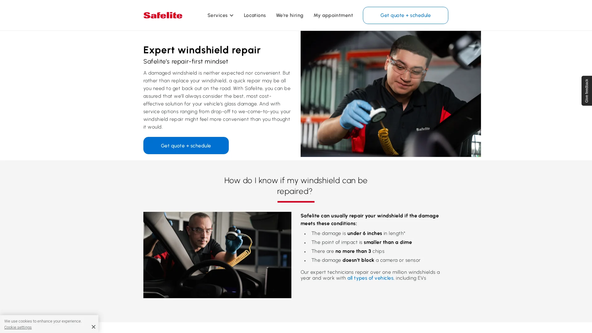 Professional resin windshield repair