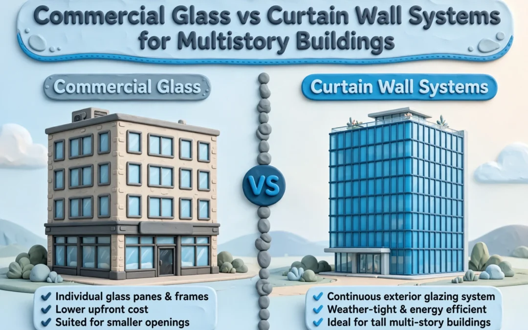 Commercial Glass vs Curtain Wall Systems for Multistory Buildings